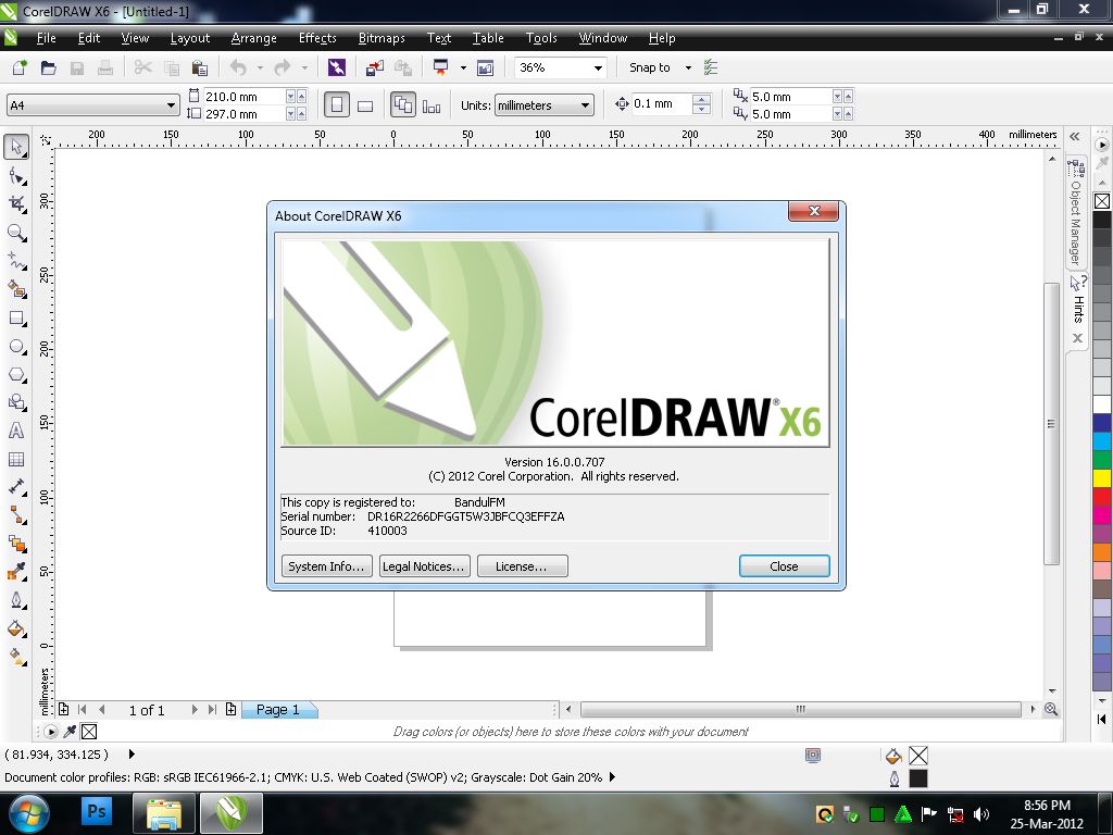 serial number and activation code for corel x6